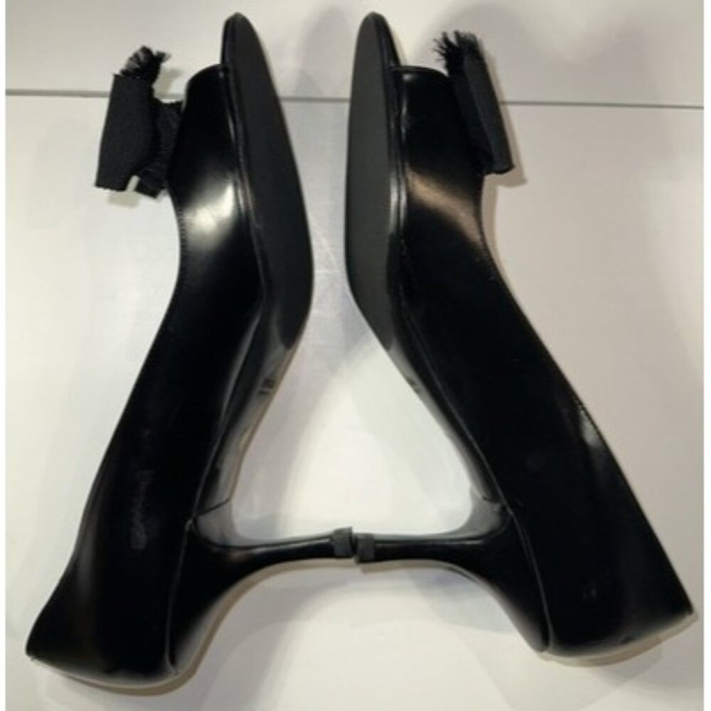 Prada Women's Open Toe Classic Pumps Patent Leather Black Size 38